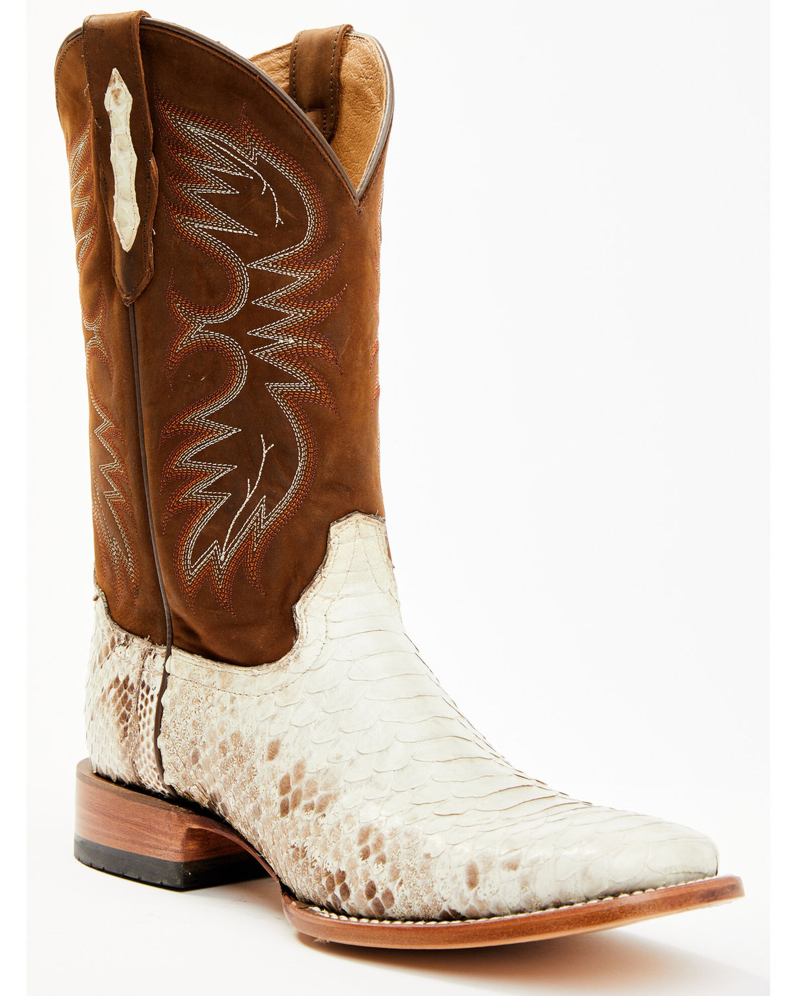 CODY JAMES MEN'S BONE PYTHON EXOTIC WESTERN BOOT - BROAD SQUARE TOE