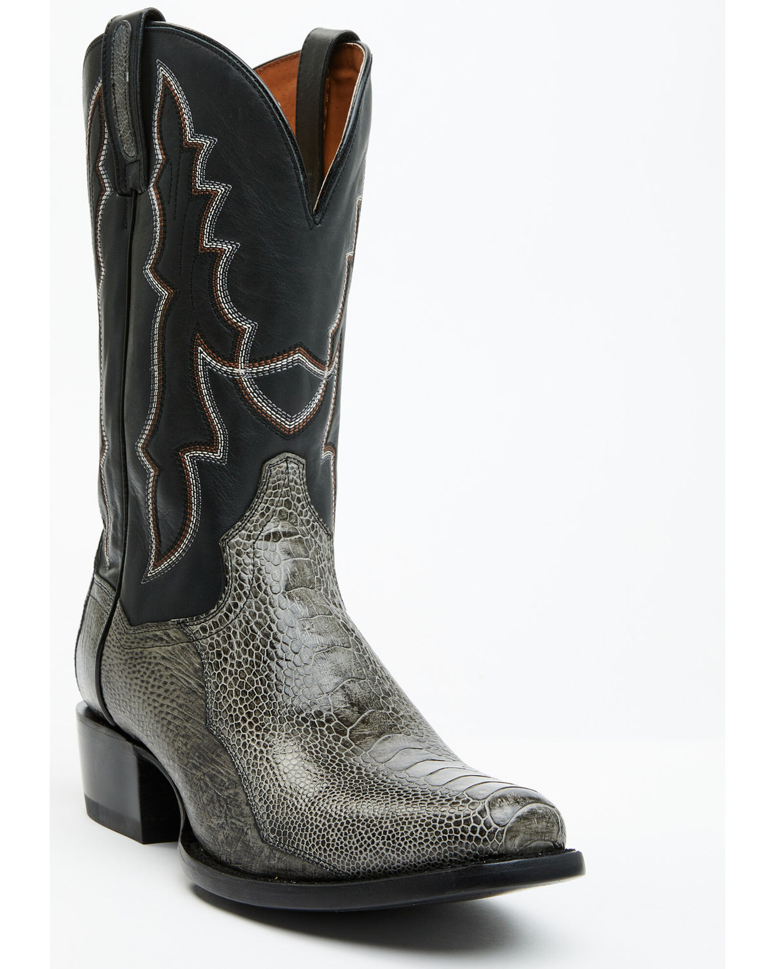 DAN POST MEN'S 12" EXOTIC OSTRICH LEG WESTERN BOOTS - SQUARE TOE