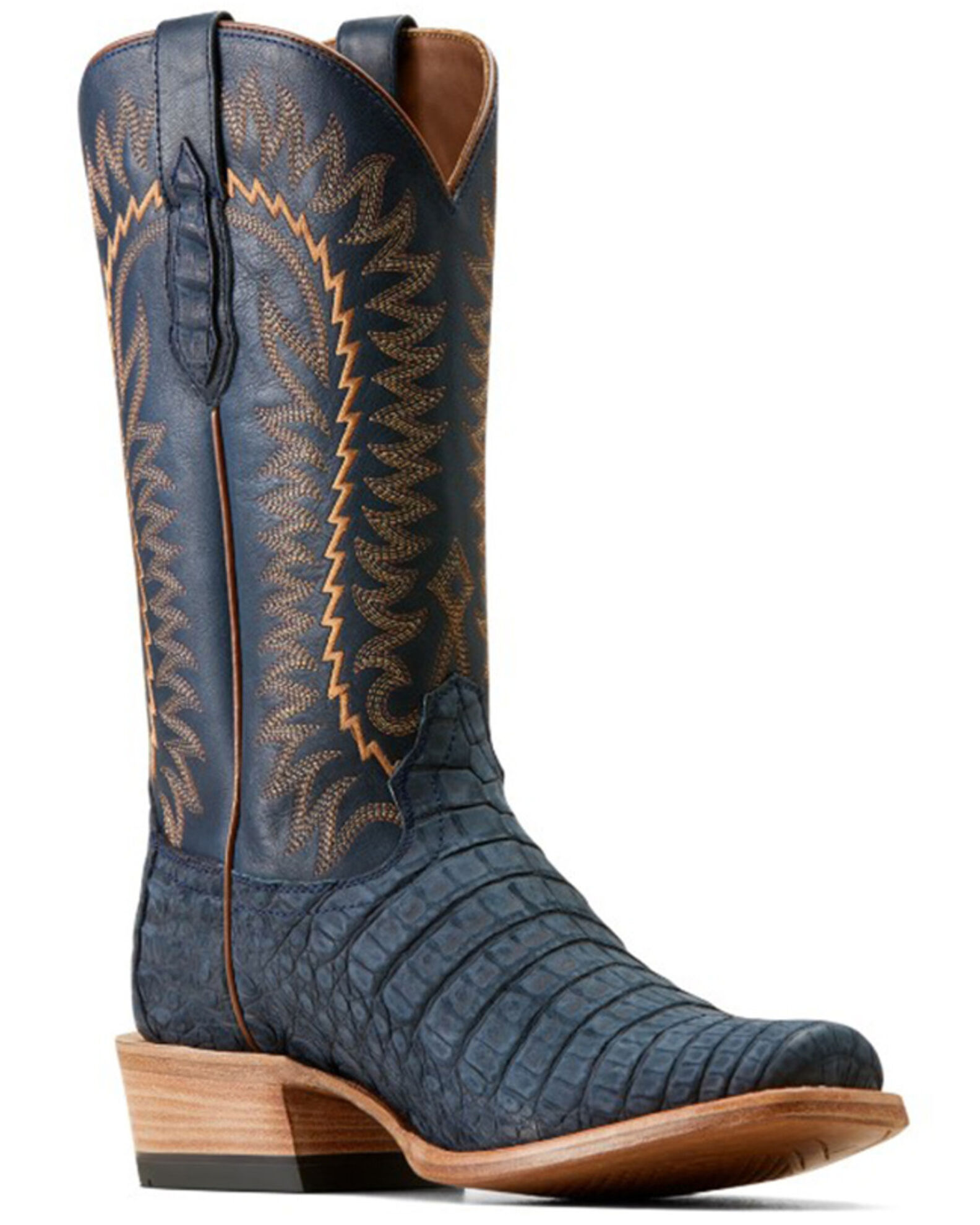 ARIAT MEN'S FUTURITY FINALIST EXOTIC CAIMAN WESTERN BOOTS - SQUARE TOE